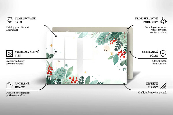 Cutting board Watercolors leaves