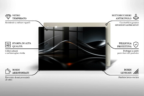 Chopping board glass 3D design abstraction
