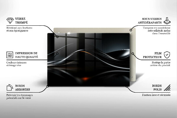 Chopping board glass 3D design abstraction
