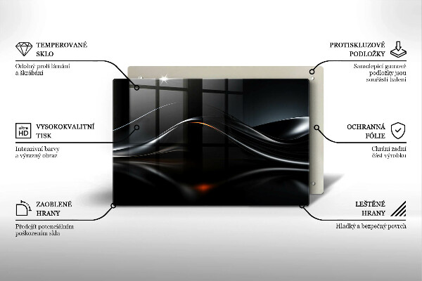 Chopping board glass 3D design abstraction