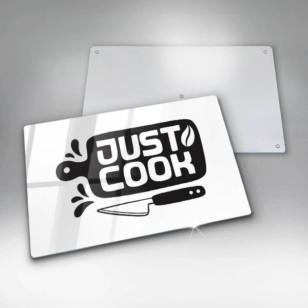 Cutting board Kitchen inscription Just Cook