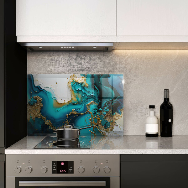 Chopping board glass Turquoise abstraction
