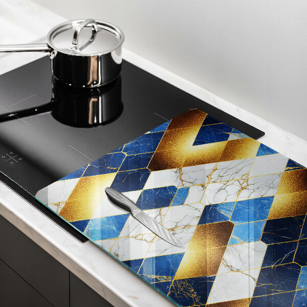 Chopping board glass Golden Rombs Marble