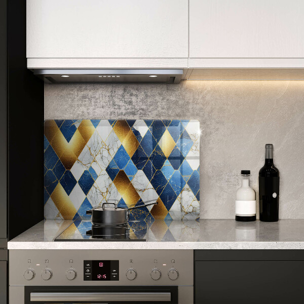 Chopping board glass Golden Rombs Marble