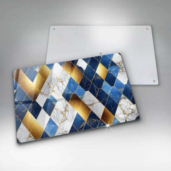 Chopping board glass Golden Rombs Marble