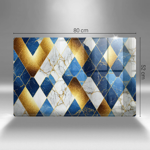 Chopping board glass Golden Rombs Marble
