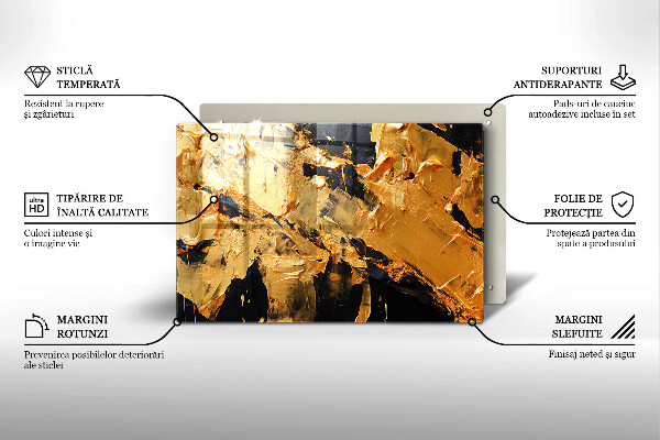 Chopping board glass Elegant paint texture