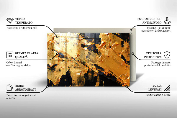 Chopping board glass Elegant paint texture