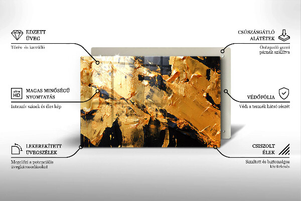 Chopping board glass Elegant paint texture