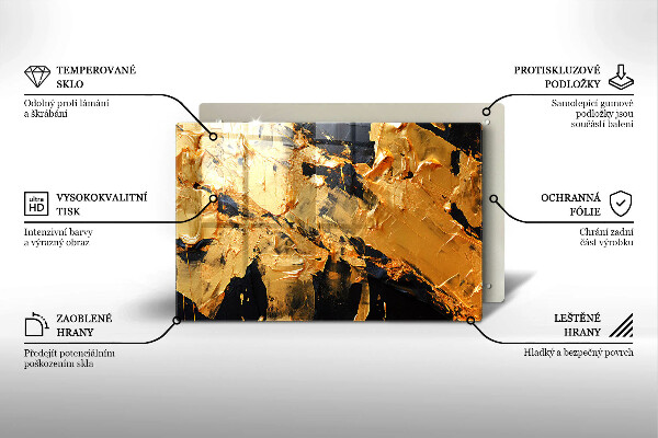 Chopping board glass Elegant paint texture