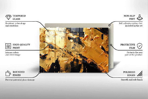 Chopping board glass Elegant paint texture