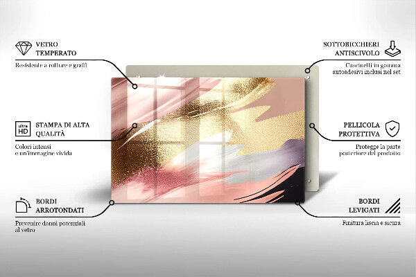 Chopping board glass Pastel spots