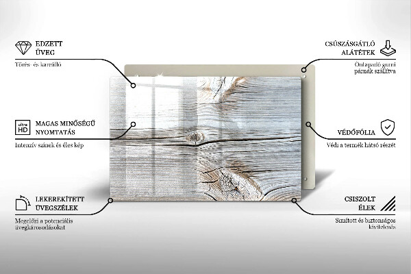 Chopping board glass Bright wood structure