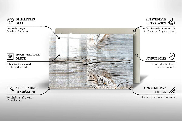 Chopping board glass Bright wood structure
