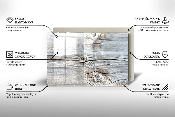 Chopping board glass Bright wood structure
