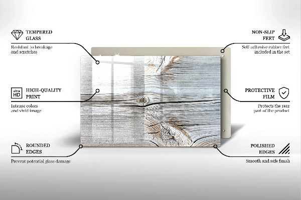 Chopping board glass Bright wood structure