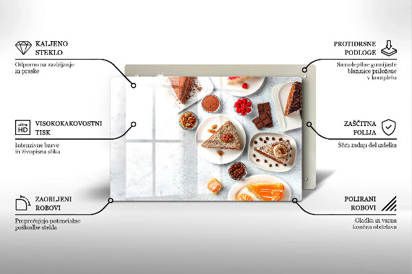 Chopping board glass Cake sweets