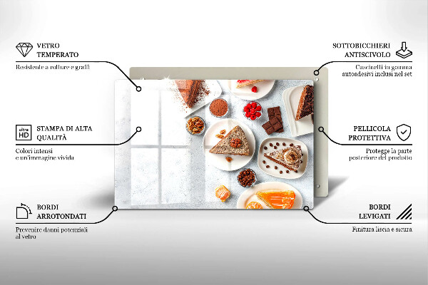 Chopping board glass Cake sweets