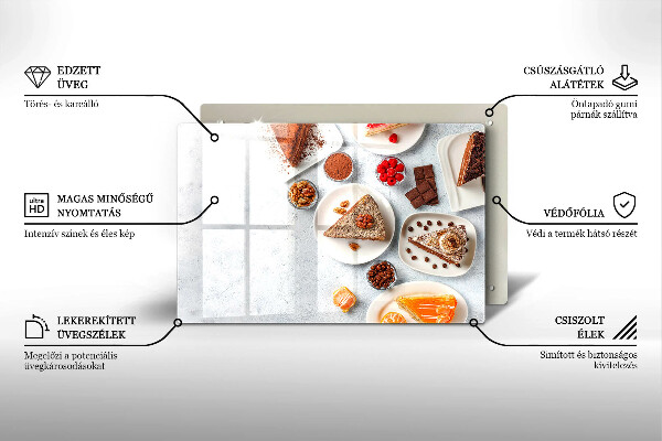 Chopping board glass Cake sweets
