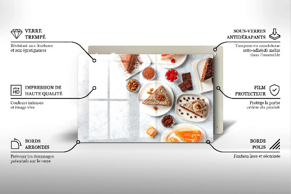 Chopping board glass Cake sweets
