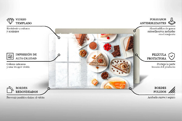 Chopping board glass Cake sweets
