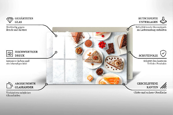 Chopping board glass Cake sweets