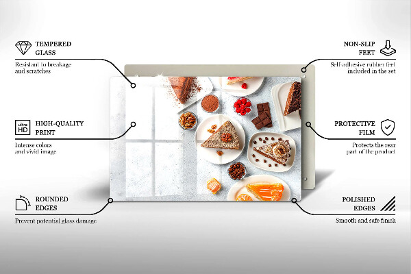 Chopping board glass Cake sweets