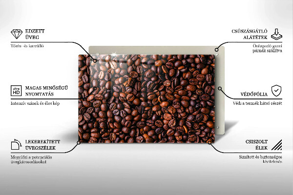Chopping board glass Coffee beans