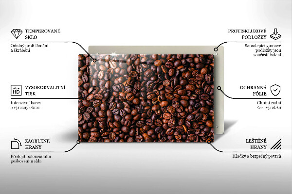 Chopping board glass Coffee beans