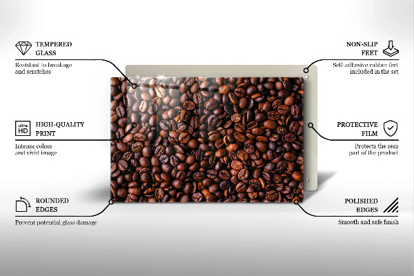 Chopping board glass Coffee beans
