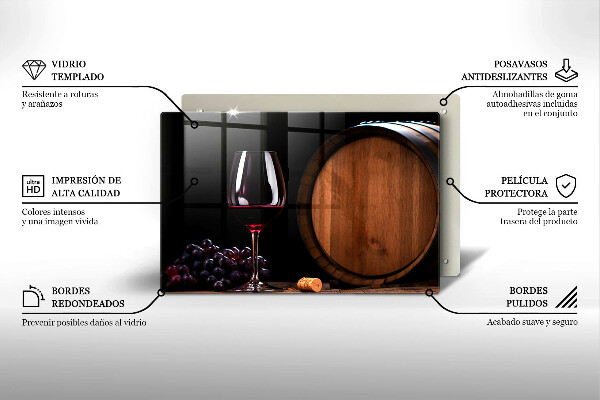 Chopping board glass A barrel of wine glass