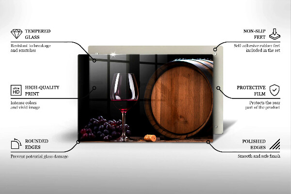 Chopping board glass A barrel of wine glass