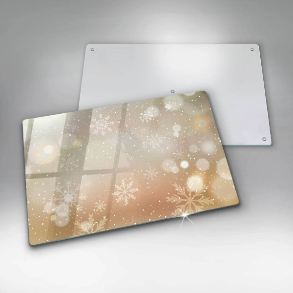 Chopping board glass Snowflakes