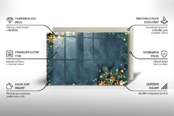 Chopping board glass Christmas decorations