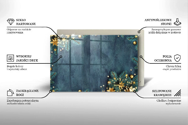 Chopping board glass Christmas decorations