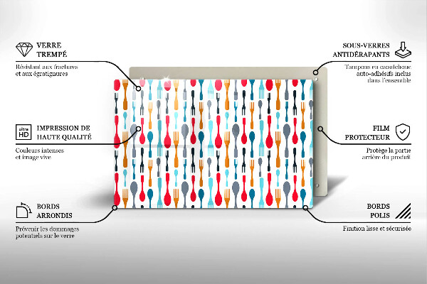 Chopping board glass Spoon illustration
