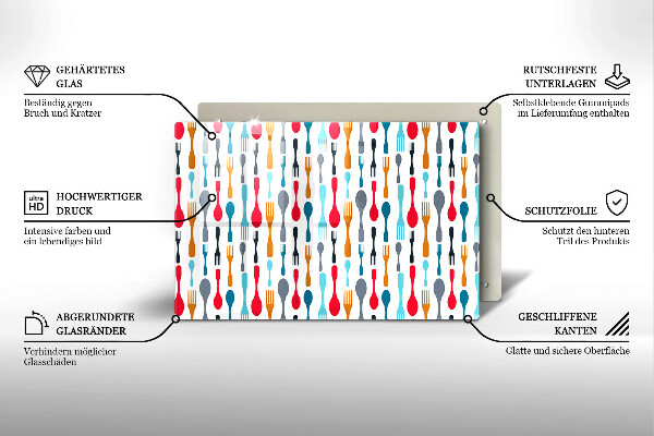 Chopping board glass Spoon illustration