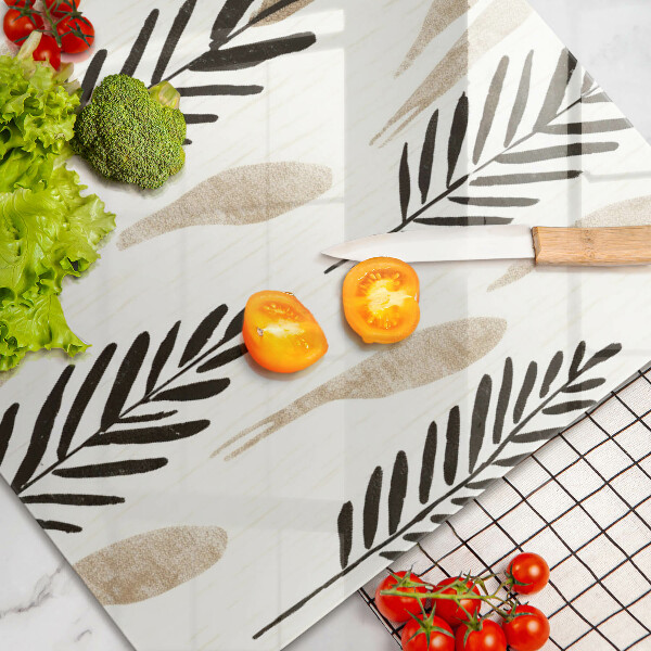 Chopping board glass Boho plants