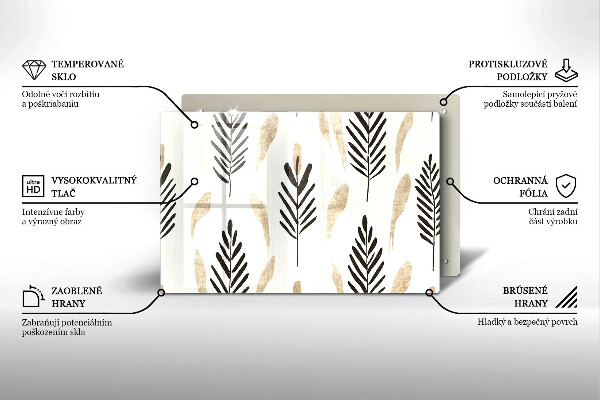 Chopping board glass Boho plants