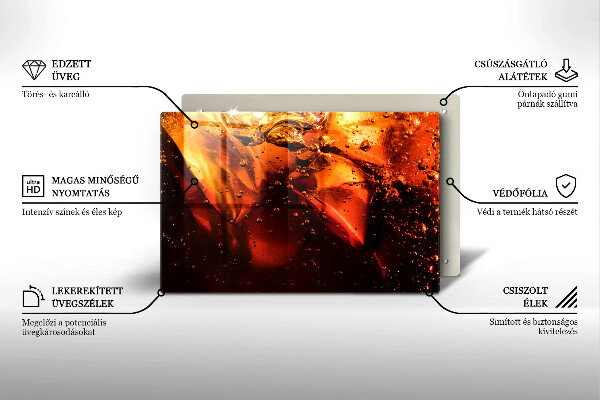 Chopping board glass Cola drink with ice