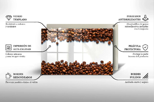 Chopping board glass Grain coffee