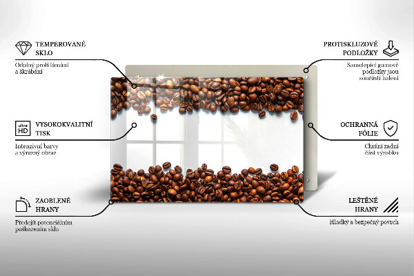 Chopping board glass Grain coffee
