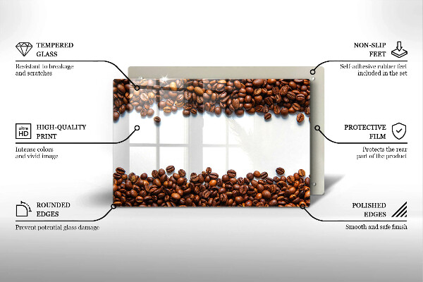 Chopping board glass Grain coffee