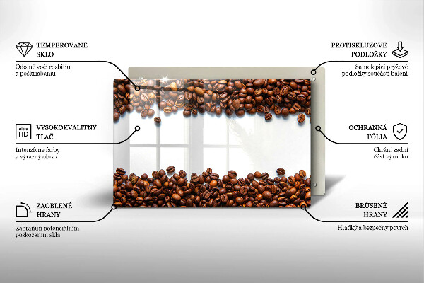Chopping board glass Grain coffee