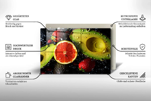 Chopping board glass Fruits and vegetables