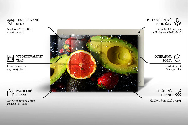Chopping board glass Fruits and vegetables