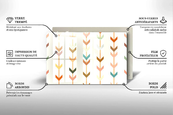 Chopping board glass Geometric elements
