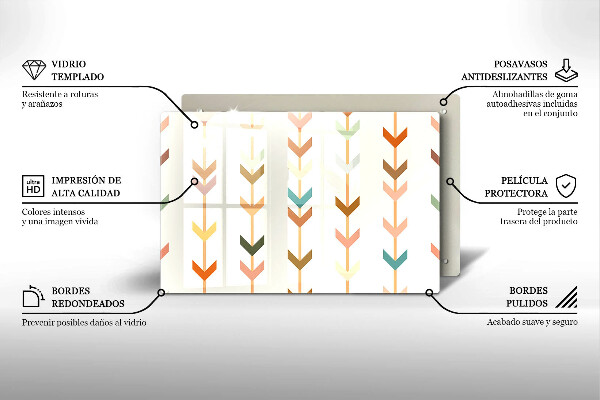 Chopping board glass Geometric elements