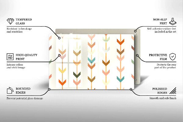 Chopping board glass Geometric elements