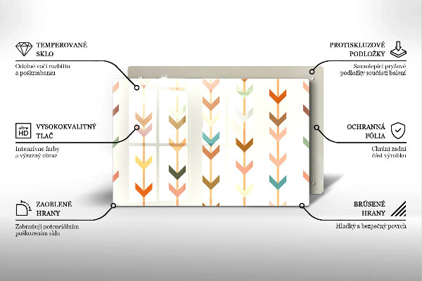 Chopping board glass Geometric elements